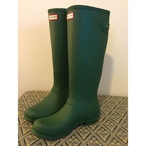 Hunter Original Tall Back Adjustable Boots - Hunter Green - Women’s Size 10